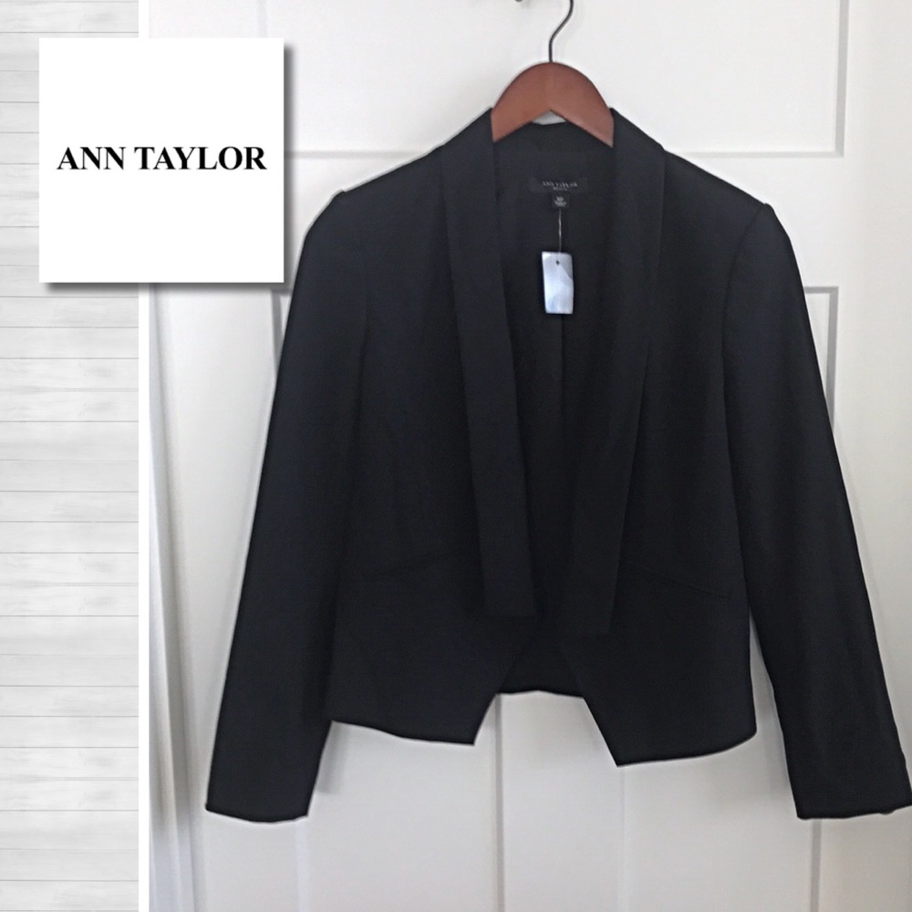 Ann Taylor Drapey Black Blazer